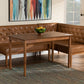 Baxton Studio Riordan Mid-Century Modern Tan Faux Leather Upholstered and Walnut Brown Finished Wood 3-Piece Dining Nook Set | Dining Sets | Modishstore