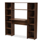 baxton studio ezra modern and contemporary walnut brown finished wood storage computer desk with shelves | Modish Furniture Store-2