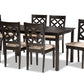 baxton studio ramiro modern and contemporary sand fabric upholstered and dark brown finished wood 7 piece dining set | Modish Furniture Store-2