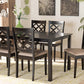 Baxton Studio Ramiro Modern and Contemporary Sand Fabric Upholstered and Dark Brown Finished Wood 7-Piece Dining Set | Modishstore | Dining Sets