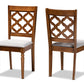 Baxton Studio Ramiro Modern and Contemporary Grey Fabric Upholstered and Walnut Brown Finished Wood 2-Piece Dining Chair Set | Modishstore | Dining Chairs - 4