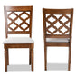 Baxton Studio Ramiro Modern and Contemporary Grey Fabric Upholstered and Walnut Brown Finished Wood 2-Piece Dining Chair Set | Modishstore | Dining Chairs - 3