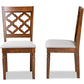 Baxton Studio Ramiro Modern and Contemporary Grey Fabric Upholstered and Walnut Brown Finished Wood 2-Piece Dining Chair Set | Modishstore | Dining Chairs - 2