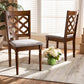 Baxton Studio Ramiro Modern and Contemporary Grey Fabric Upholstered and Walnut Brown Finished Wood 2-Piece Dining Chair Set | Modishstore | Dining Chairs
