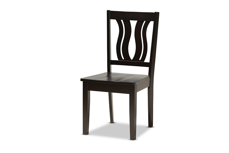 Baxton Studio Zamira Modern and Contemporary Transitional Dark Brown Finished Wood 7-Piece Dining Set | Dining Sets | Modishstore - 6