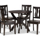 baxton studio karla modern and contemporary transitional dark brown finished wood 5 piece dining set | Modish Furniture Store-3