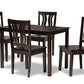 baxton studio zamira modern and contemporary transitional dark brown finished wood 5 piece dining set | Modish Furniture Store-2