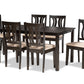 baxton studio fenton modern and contemporary sand fabric upholstered and dark brown finished wood 7 piece dining set | Modish Furniture Store-2