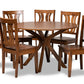 baxton studio mare modern and contemporary transitional walnut brown finished wood 7 piece dining set | Modish Furniture Store-2