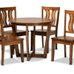 baxton studio elodia modern and contemporary transitional walnut brown finished wood 5 piece dining set | Modish Furniture Store-2