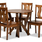 baxton studio noelia modern and contemporary transitional walnut brown finished wood 5 piece dining set | Modish Furniture Store-2