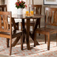 Baxton Studio Noelia Modern and Contemporary Transitional Walnut Brown Finished Wood 5-Piece Dining Set | Modishstore | Dining Sets