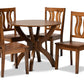 baxton studio karla modern and contemporary transitional walnut brown finished wood 5 piece dining set | Modish Furniture Store-2
