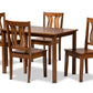 baxton studio zamira modern and contemporary transitional walnut brown finished wood 5 piece dining set | Modish Furniture Store-2
