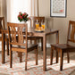 Baxton Studio Zamira Modern and Contemporary Transitional Walnut Brown Finished Wood 5-Piece Dining Set | Modishstore | Dining Sets
