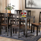 Baxton Studio Zamira Modern and Contemporary Transitional Two-Tone Dark Brown and Walnut Brown Finished Wood 7-Piece Dining Set | Modishstore | Dining Sets
