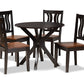 baxton studio mare modern and contemporary transitional two tone dark brown and walnut brown finished wood 5 piece dining set | Modish Furniture Store-2