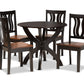 baxton studio karla modern and contemporary transitional two tone dark brown and walnut brown finished wood 5 piece dining set | Modish Furniture Store-2