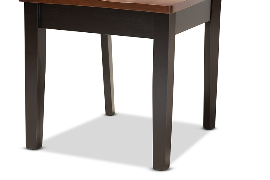 Baxton Studio Fenton Modern and Contemporary Transitional Two-Tone Dark Brown and Walnut Brown Finished Wood 2-Piece Dining Chair Set | Dining Chairs | Modishstore - 3