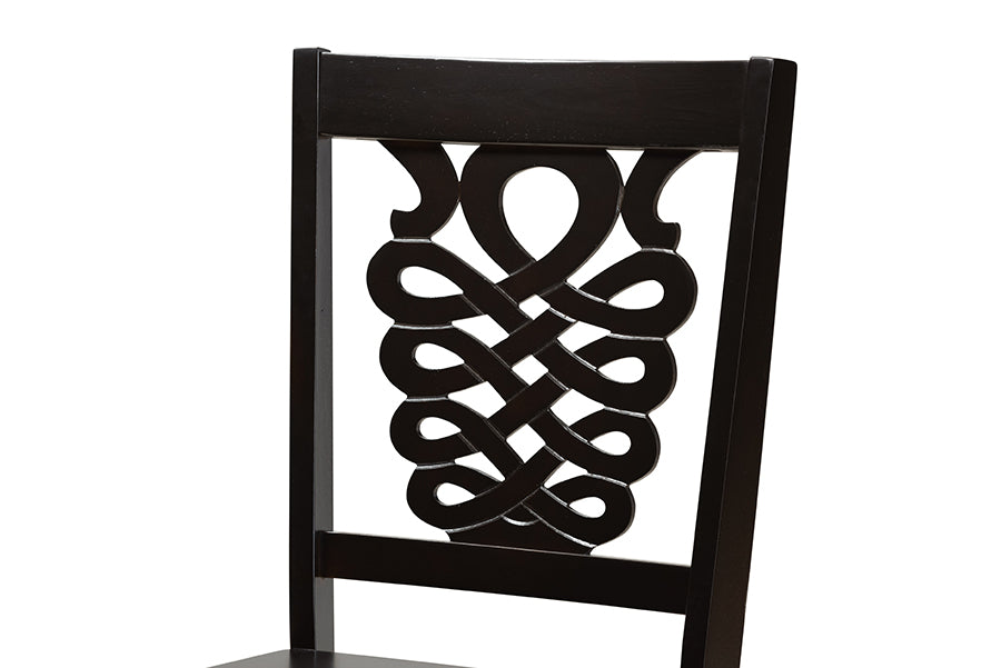 Baxton Studio Liese Modern and Contemporary Transitional Dark Brown Finished Wood 5-Piece Dining Set | Dining Sets | Modishstore - 5