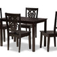baxton studio luisa modern and contemporary transitional dark brown finished wood 5 piece dining set | Modish Furniture Store-2