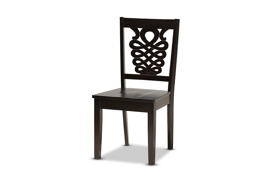 baxton studio luisa modern and contemporary transitional dark brown finished wood 5 piece dining set | Modish Furniture Store-3
