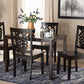 Baxton Studio Luisa Modern and Contemporary Transitional Dark Brown Finished Wood 5-Piece Dining Set | Modishstore | Dining Sets