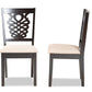 Baxton Studio Gervais Modern and Contemporary Sand Fabric Upholstered and Dark Brown Finished Wood 2-Piece Dining Chair Set | Dining Chairs | Modishstore - 5