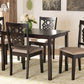 Baxton Studio Gervais Modern and Contemporary Sand Fabric Upholstered and Dark Brown Finished Wood 5-Piece Dining Set | Modishstore | Dining Sets