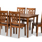 baxton studio luisa modern and contemporary transitional walnut brown finished wood 7 piece dining set | Modish Furniture Store-2