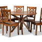 baxton studio liese modern and contemporary transitional walnut brown finished wood 7 piece dining set | Modish Furniture Store-2