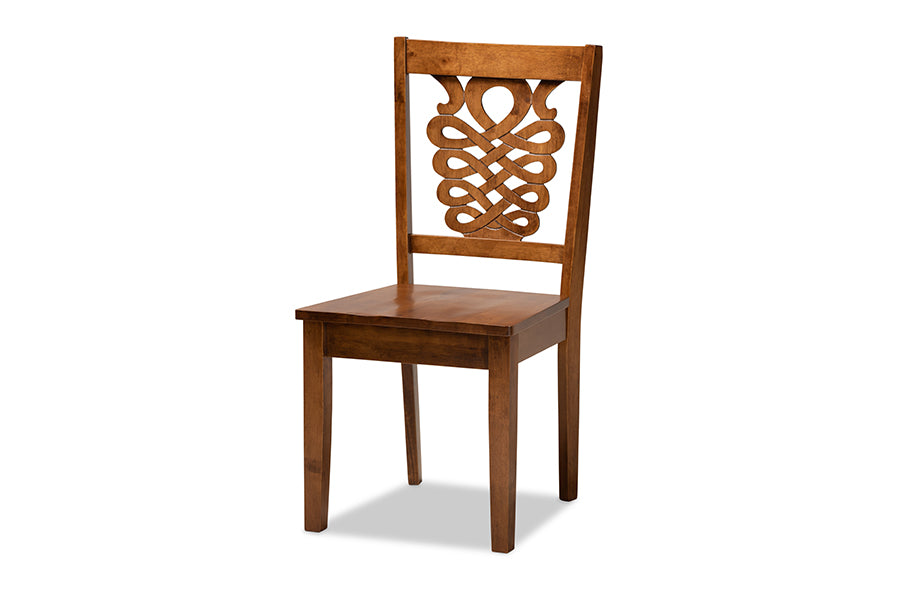 baxton studio liese modern and contemporary transitional walnut brown finished wood 7 piece dining set | Modish Furniture Store-3