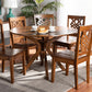 Baxton Studio Liese Modern and Contemporary Transitional Walnut Brown Finished Wood 7-Piece Dining Set | Modishstore | Dining Sets