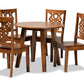 baxton studio mina modern and contemporary transitional walnut brown finished wood 5 piece dining set | Modish Furniture Store-2