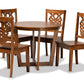 baxton studio salida modern and contemporary transitional walnut brown finished wood 5 piece dining set | Modish Furniture Store-2