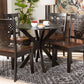 Baxton Studio Liese Modern and Contemporary Transitional Two-Tone Dark Brown and Walnut Brown Finished Wood 5-Piece Dining Set | Modishstore | Dining Sets