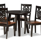 baxton studio mina modern and contemporary transitional two tone dark brown and walnut brown finished wood 5 piece dining set | Modish Furniture Store-2