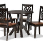 baxton studio valda modern and contemporary transitional two tone dark brown and walnut brown finished wood 5 piece dining set | Modish Furniture Store-2