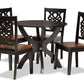 baxton studio wanda modern and contemporary transitional two tone dark brown and walnut brown finished wood 5 piece dining set | Modish Furniture Store-2