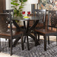 Baxton Studio Wanda Modern and Contemporary Transitional Two-Tone Dark Brown and Walnut Brown Finished Wood 5-Piece Dining Set | Modishstore | Dining Sets