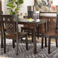 Baxton Studio Luisa Modern and Contemporary Two-Tone Dark Brown and Walnut Brown Finished Wood 5-Piece Dining Set | Modishstore | Dining Sets