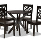 baxton studio miela modern and contemporary dark brown finished wood 5 piece dining set | Modish Furniture Store-2