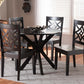 Baxton Studio Miela Modern and Contemporary Dark Brown Finished Wood 5-Piece Dining Set | Modishstore | Dining Sets