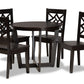 baxton studio brava modern and contemporary dark brown finished wood 5 piece dining set | Modish Furniture Store-2