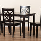 Baxton Studio Nicolette Modern and Contemporary Dark Brown Finished Wood 5-Piece Dining Set | Dining Sets | Modishstore - 3