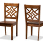 Baxton Studio Nicolette Modern and Contemporary Walnut Brown Finished Wood 2-Piece Dining Chair Set | Modishstore | Dining Chairs - 4
