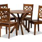 baxton studio miela modern and contemporary walnut brown finished wood 5 piece dining set | Modish Furniture Store-2