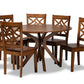baxton studio miela modern and contemporary walnut brown finished wood 7 piece dining set | Modish Furniture Store-2