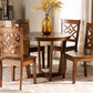 Baxton Studio Brava Modern and Contemporary Walnut Brown Finished Wood 5-Piece Dining Set | Modishstore | Dining Sets