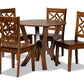 baxton studio kaila modern and contemporary walnut brown finished wood 5 piece dining set | Modish Furniture Store-2